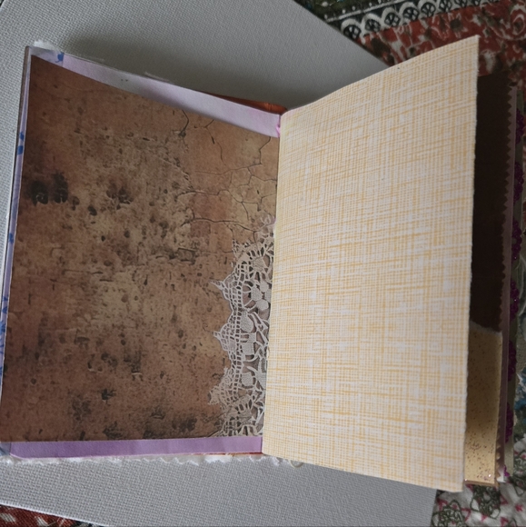 Embroidered White Journal  Handmade with Beaded Charm Free Jewelry Inside - Picture 5 of 16